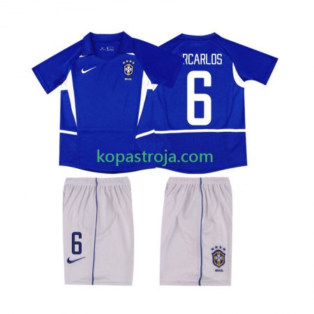 Billiga Fotbollströjor Brasilien Roberto Carlos 6 Retro Barn Borta tröja 2002 Kortärmad